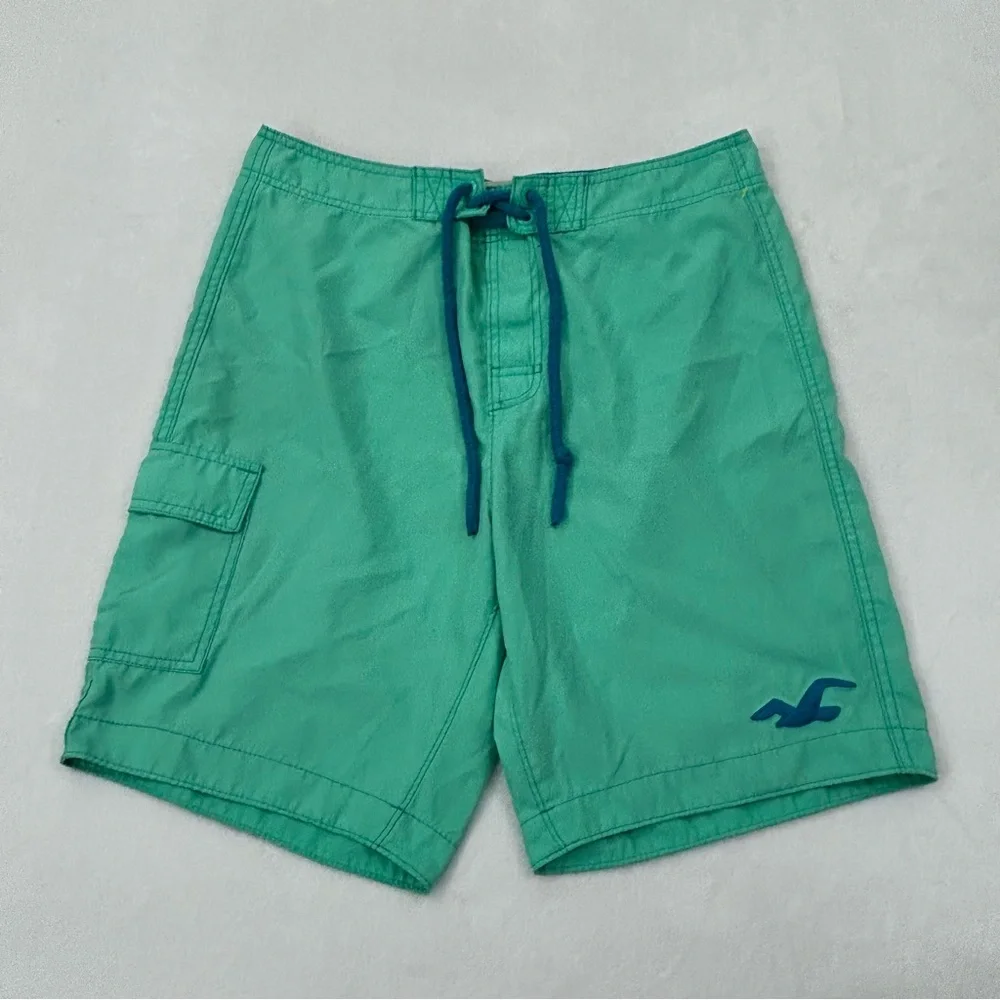 Hollister California Mint Green Surf Swim Trunks Board Shorts Men’s Size L 34-36